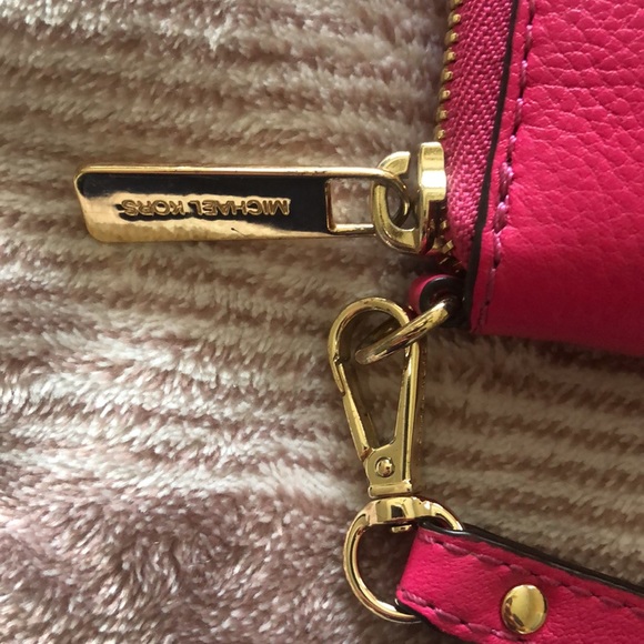 Michael Kors Hot Pink and Gold Wristlet - Picture 3 of 6